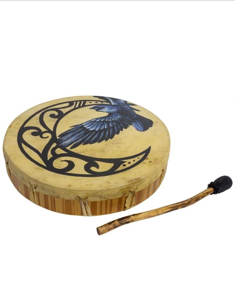 Ceremonial Moon and Raven Drum: 12&quot;