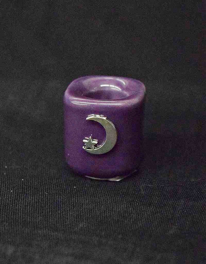 Mini Candle Holder Purple - Moon