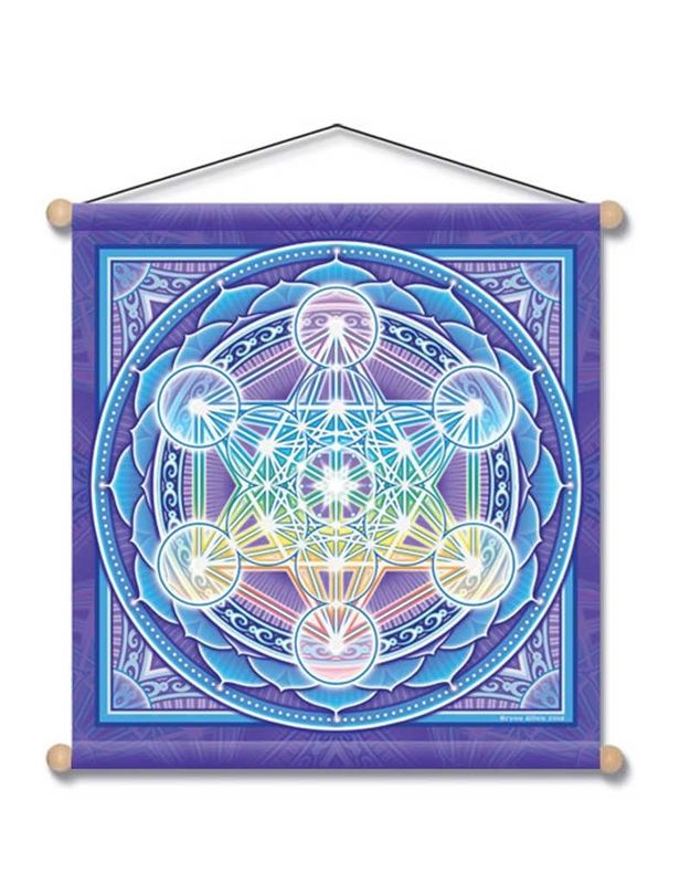 Metatron&#39;s Cube Mandala Meditation Banner 15&quot; x 15&quot;