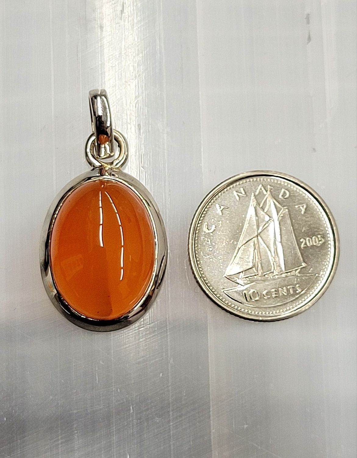 Carnelian K Sterling Silver Pendant