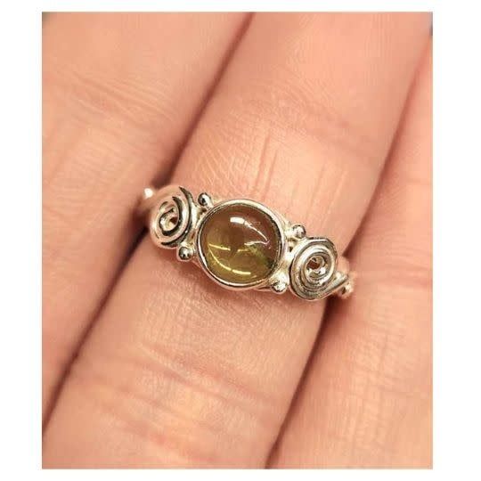 Peridot Ring B - Size 6 Sterling Silver