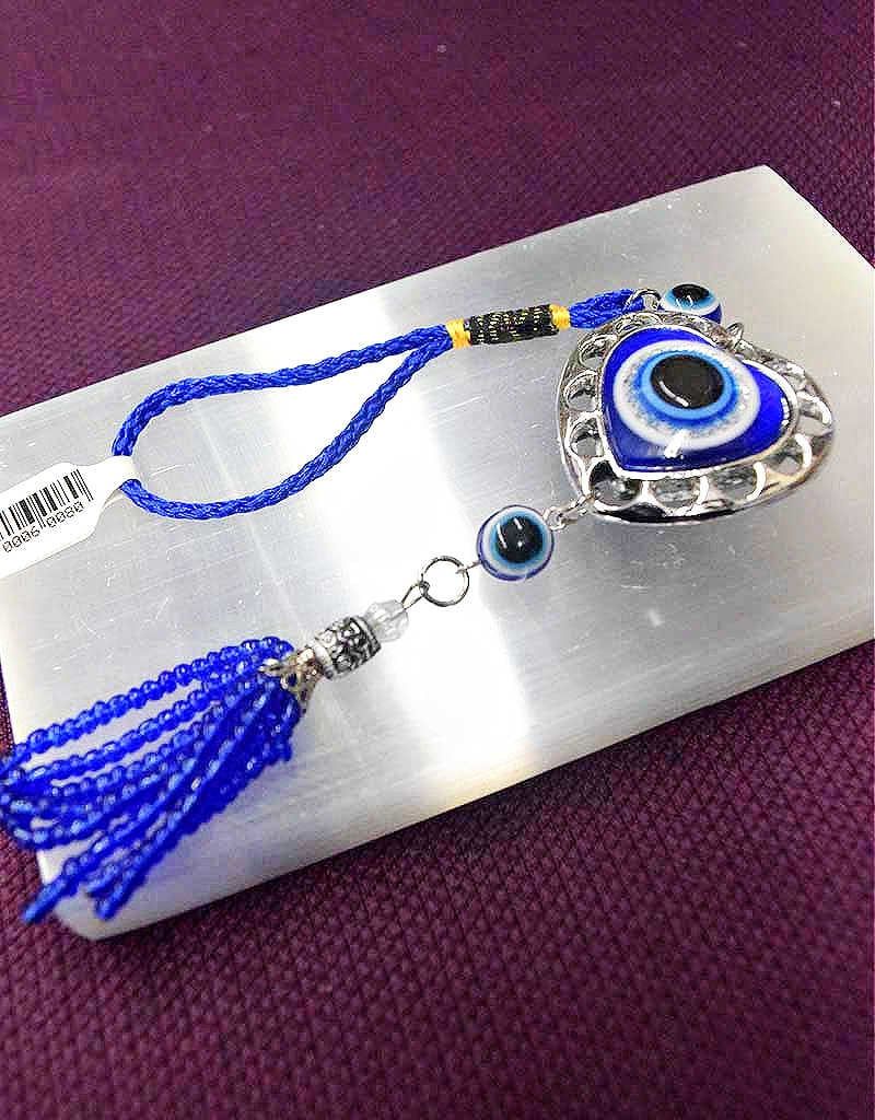 Puffed Heart Evil Eye Talisman 9.5&quot;