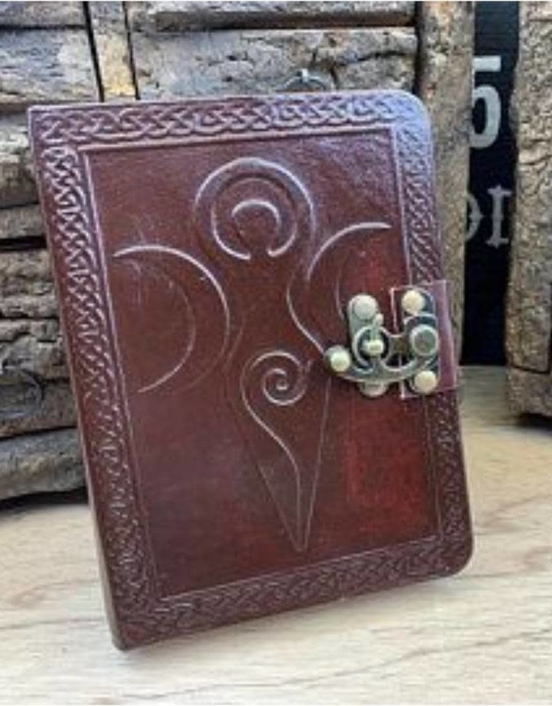 Goddess 5&quot; x 7&quot; Leather Journal Maiden Mother Moon