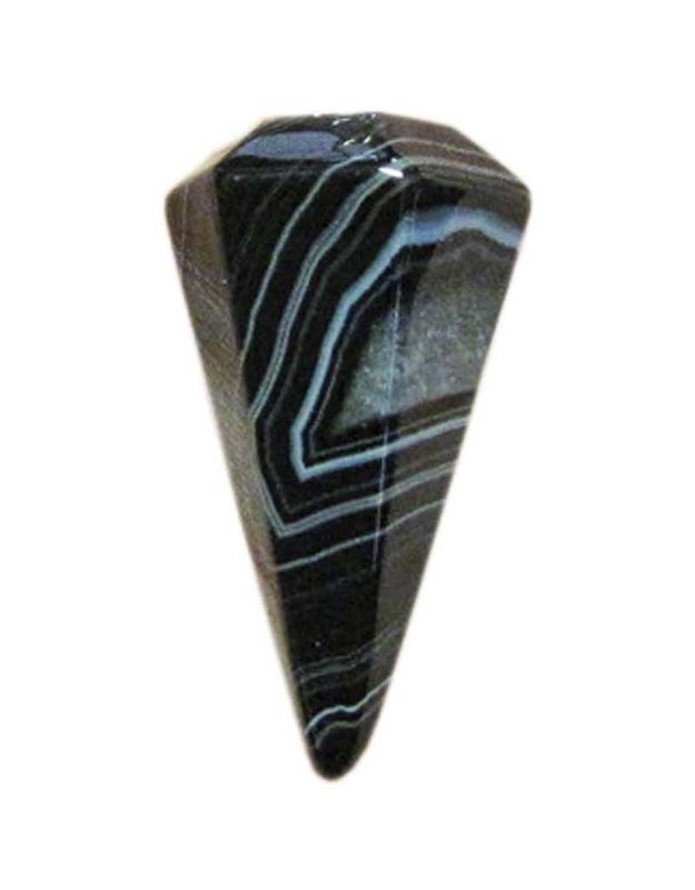 Black Agate Faceted Pendulum