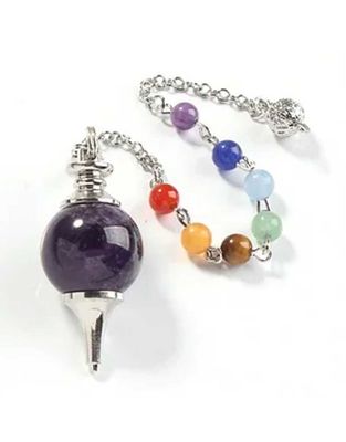 Amethyst Sephoroton w/Chakras - Pendulum B