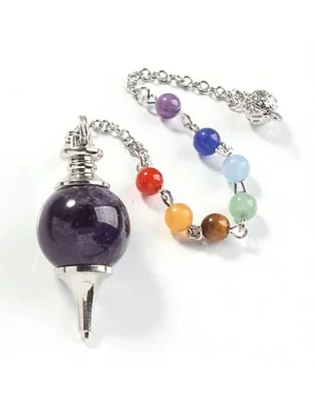 Teardrop Amethyst Chakra Pendulum