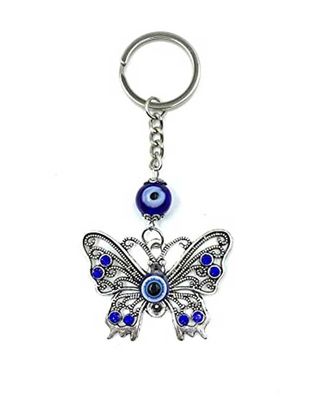 Evil Eye Butterfly Keychain w/ Gems