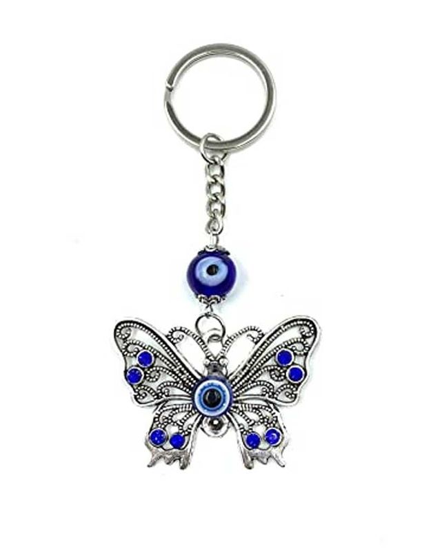 Evil Eye Butterfly Keychain w/ Gems