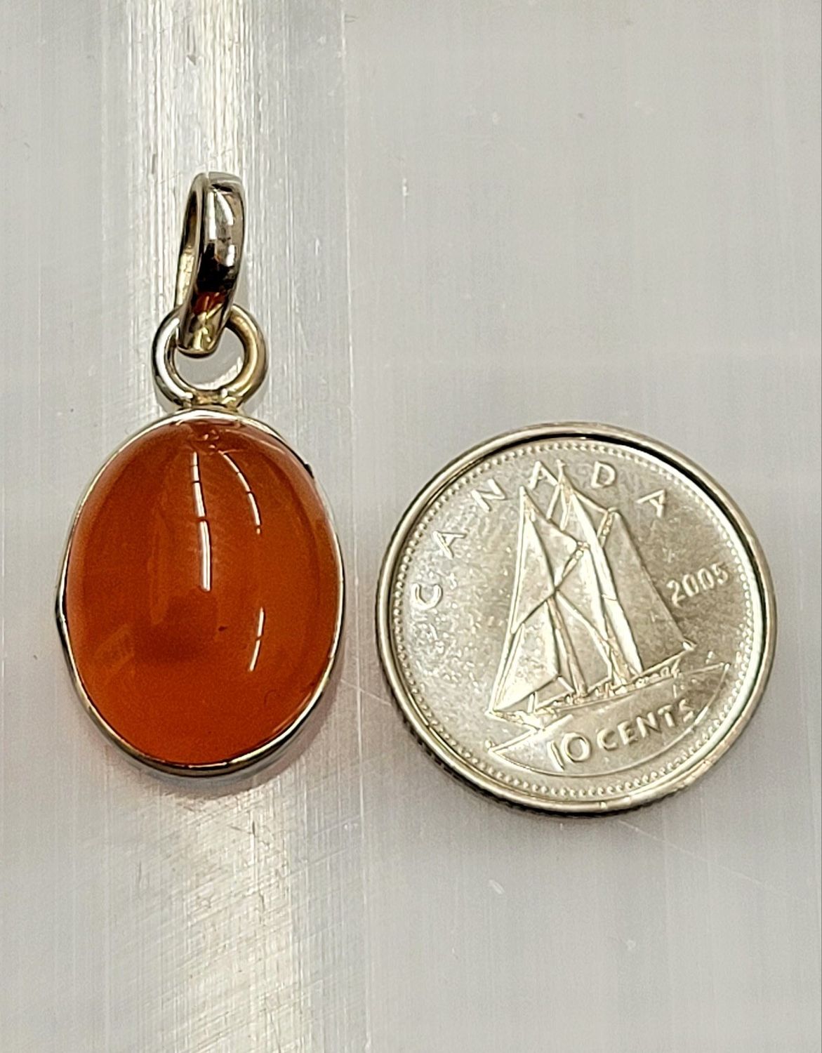 Carnelian N Sterling Silver Pendant