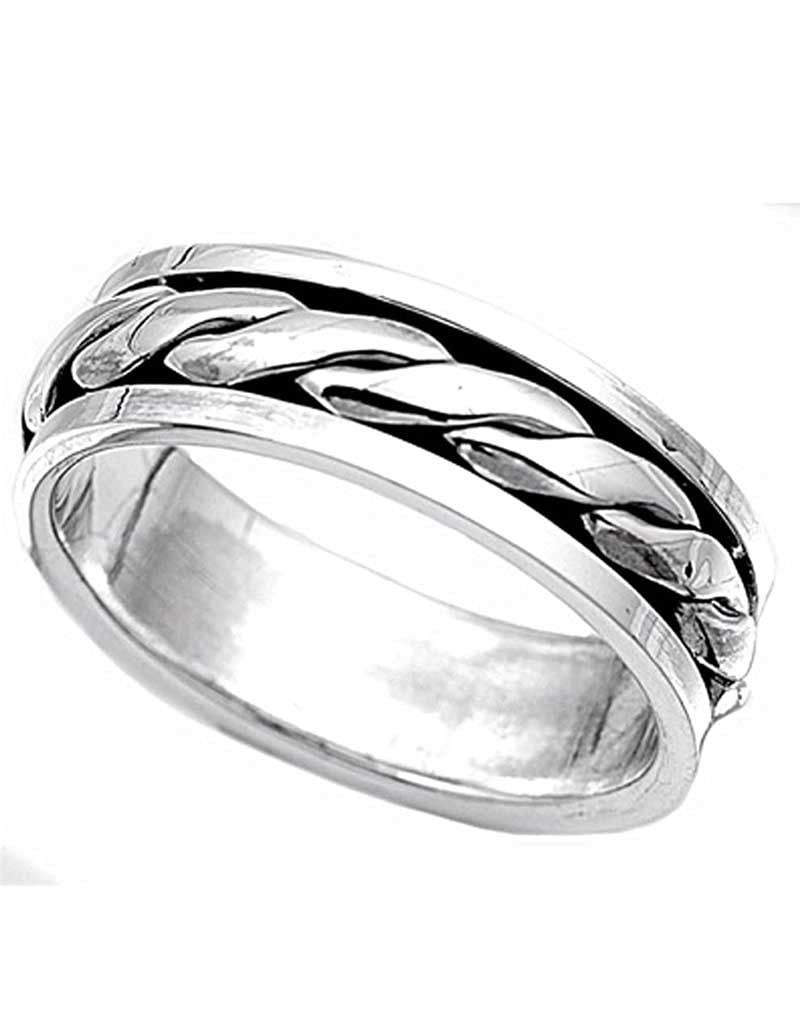 Twist Spinner/ Fidget Ring-Size 8 Sterling Silver