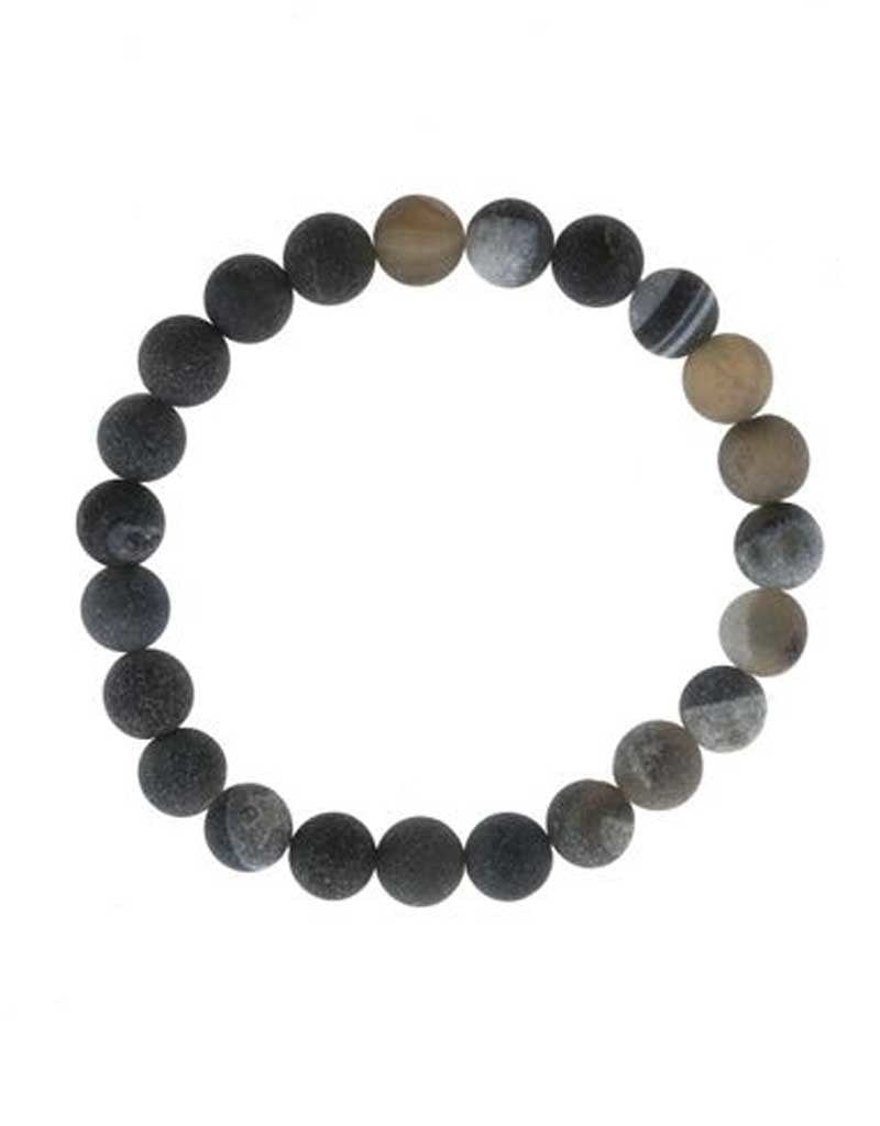 Druzy Agate Black Matte Bracelet 8mm