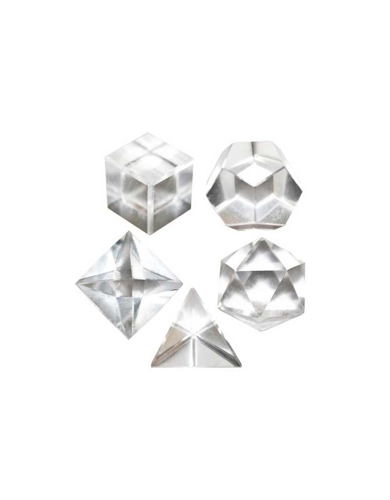 Platonic Solids Set Small - Clear Quartz