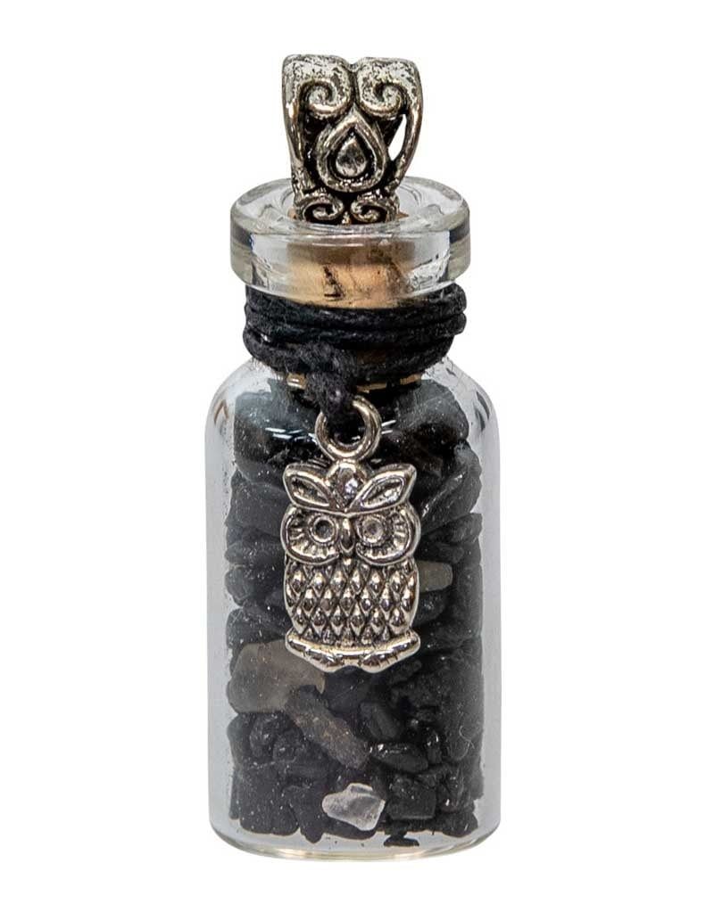 Black Tourmaline Chip Bottle Necklace