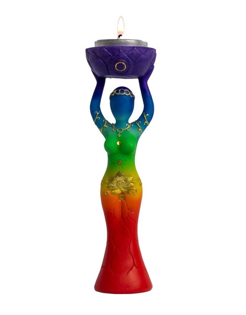 Polyresin Chakra Goddess Candle Holder