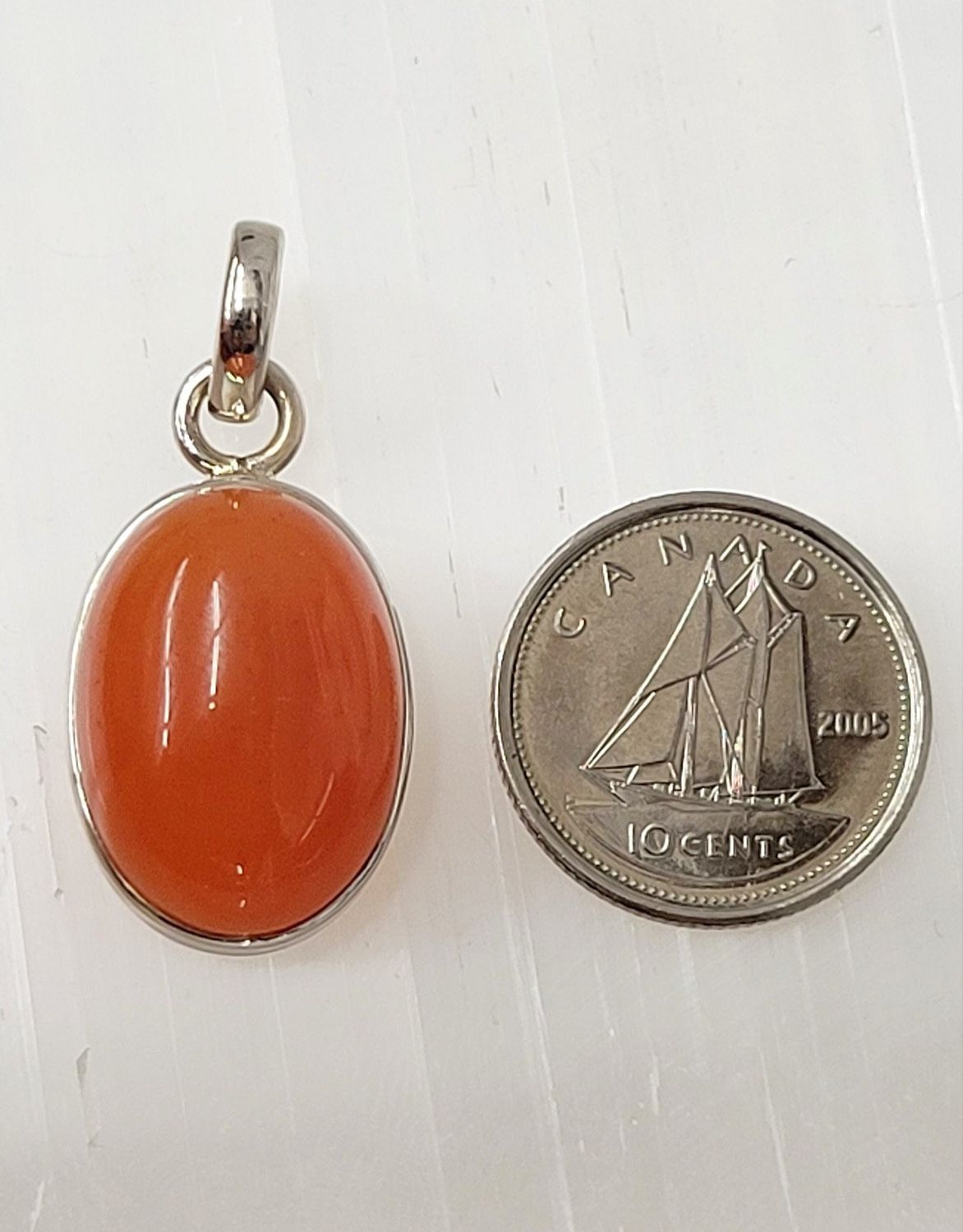 Carnelian E Sterling Silver Pendant