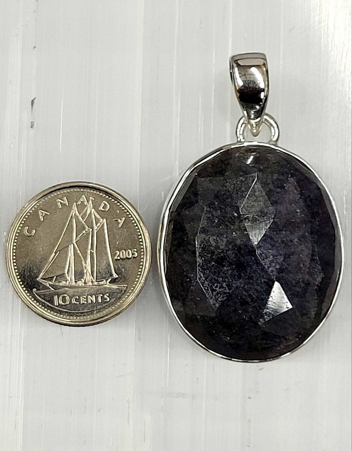 Iolite Faceted Pendant A Sterling Silver