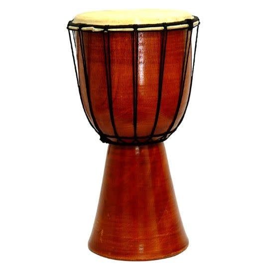 Red Djembe Drum Plain  - 15&quot; tall