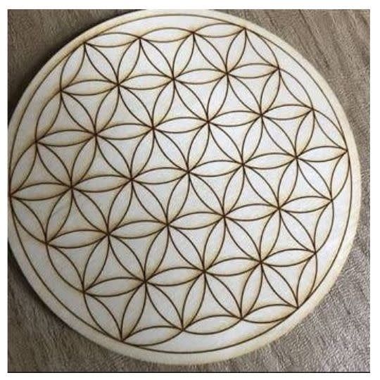 Wooden Flower of Life Crystal Grid 6&quot;