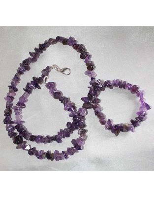 Amethyst 18&quot; Chip Necklace w Clasp
