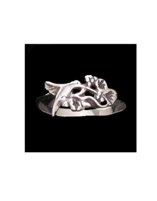 Hummingbird Ring Sterling Silver - Size 4