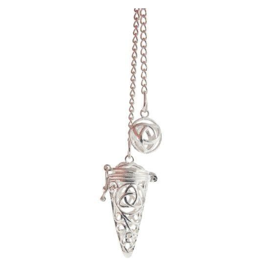 Open Chamber Filigree Pendulum with Triquetra