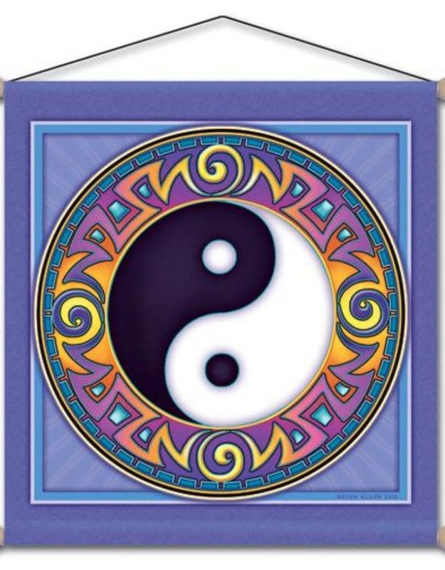 Yin Yang  Meditation Banner 15&quot; x 15&quot;