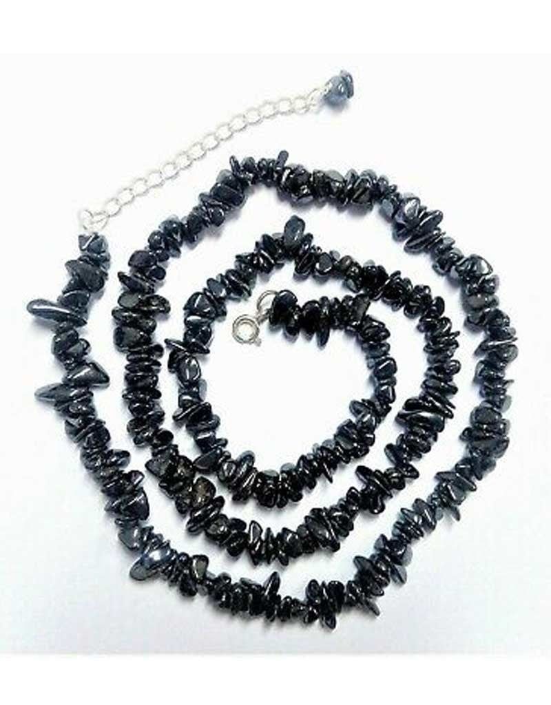 Hematite Chip Necklace with Clasp - 18&quot;