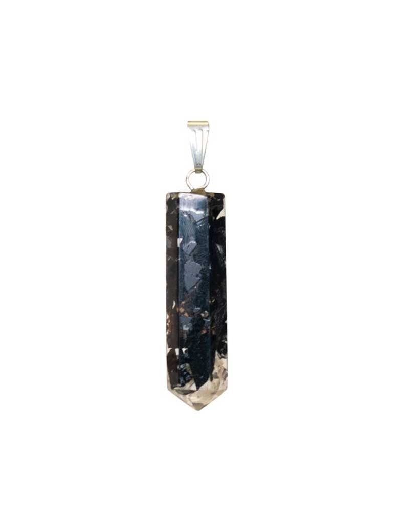 Black Tourmaline Orgonite Point Pendant