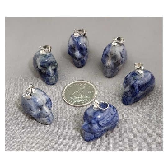 Sodalite Skull Pendant 3/4&quot;