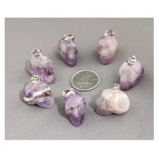 Amethyst Skull Pendant 3/4&quot;