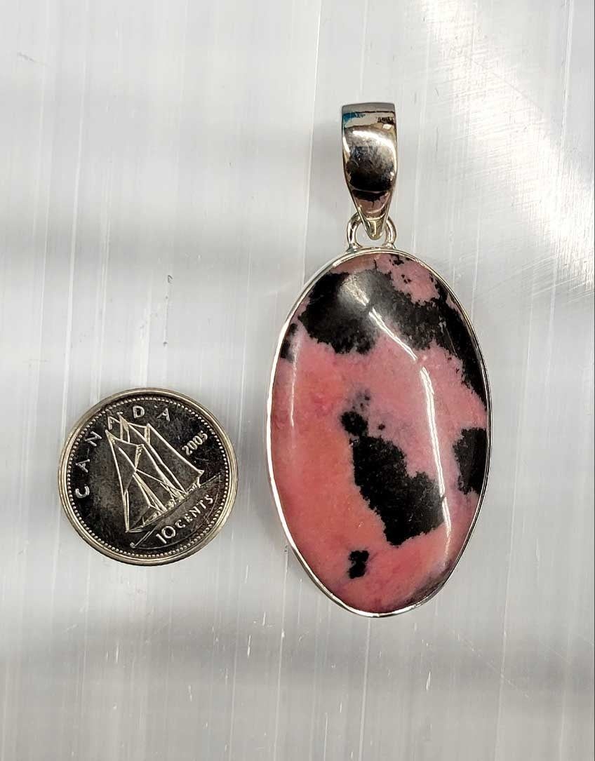 Rhodonite Pendant Sterling Silver