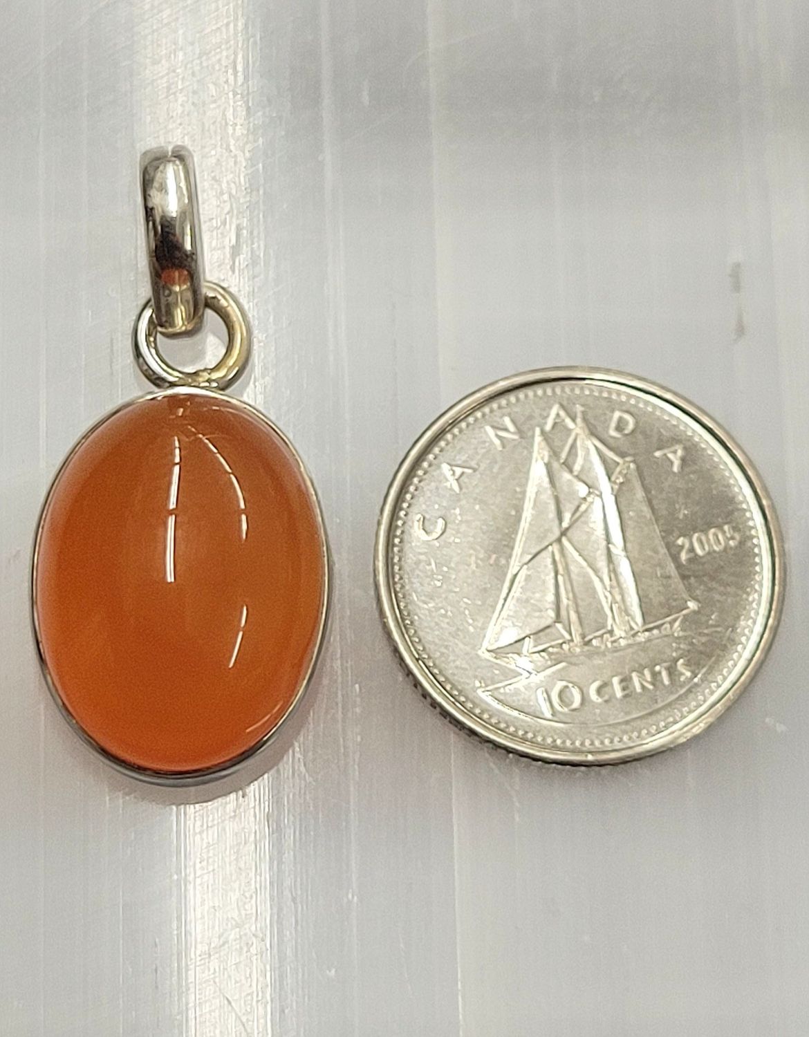 Carnelian L Sterling Silver Pendant