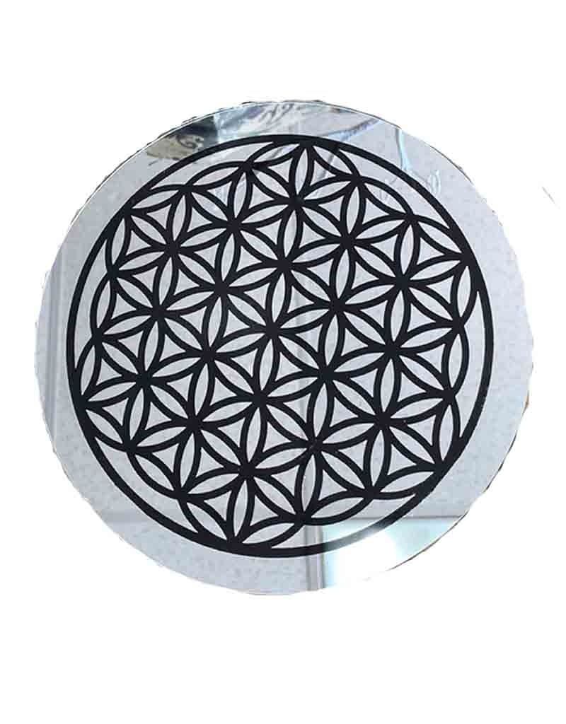 Flower of Life Mirror Crystal Grid