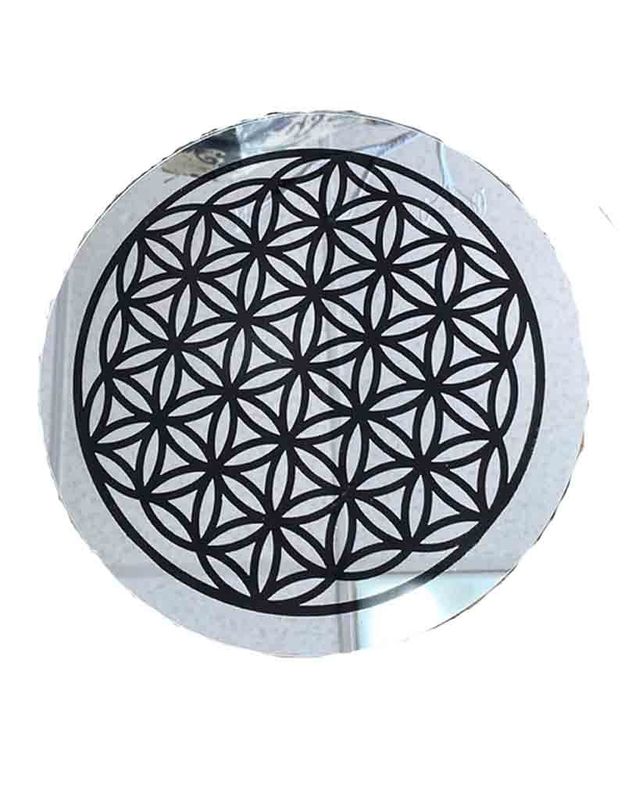 Flower of Life Mirror Crystal Grid