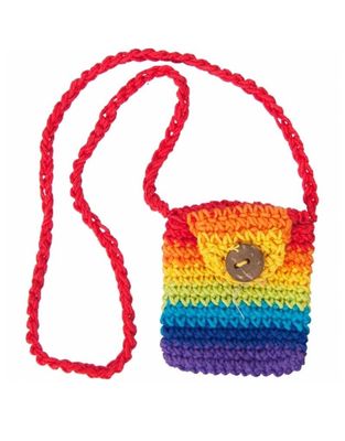 Rainbow Cotton Crystal Pouch - 2&quot; x 2.5&quot;