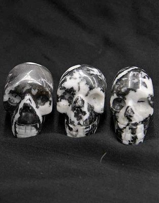 Zebra Jasper Skull 2-2.25&quot;