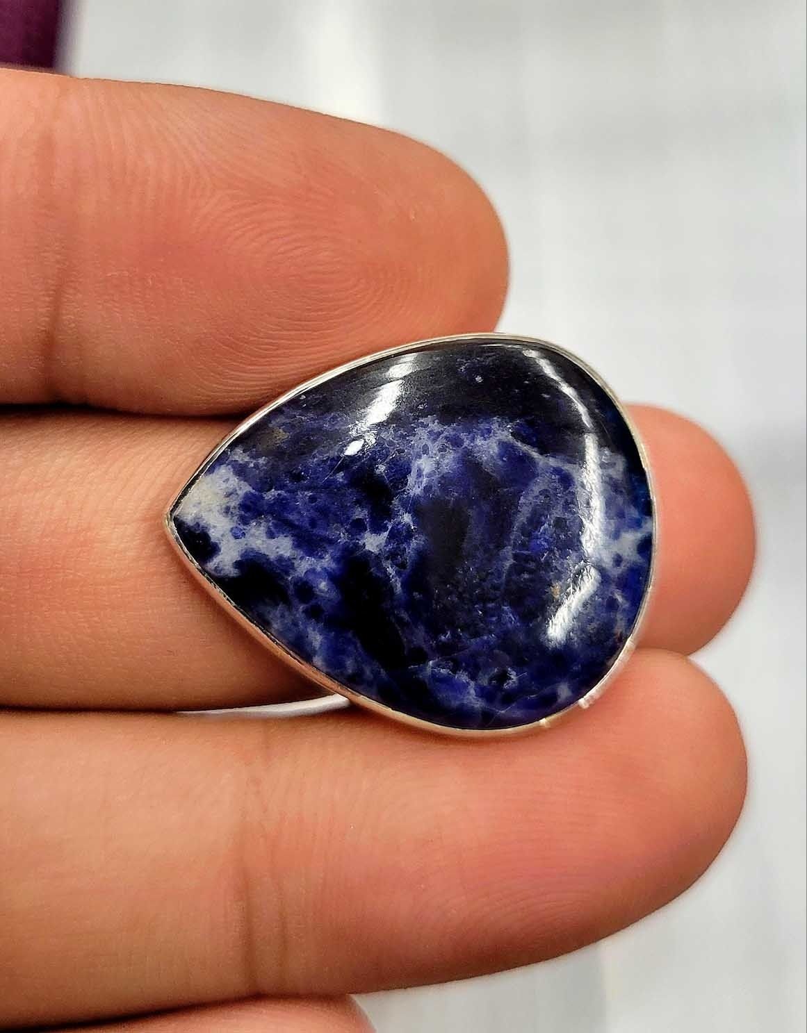 Sodalite Ring A - Size 7 Sterling Silver