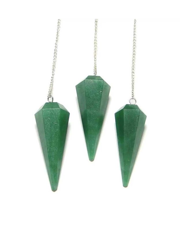 Green Aventurine Faceted Pendulum