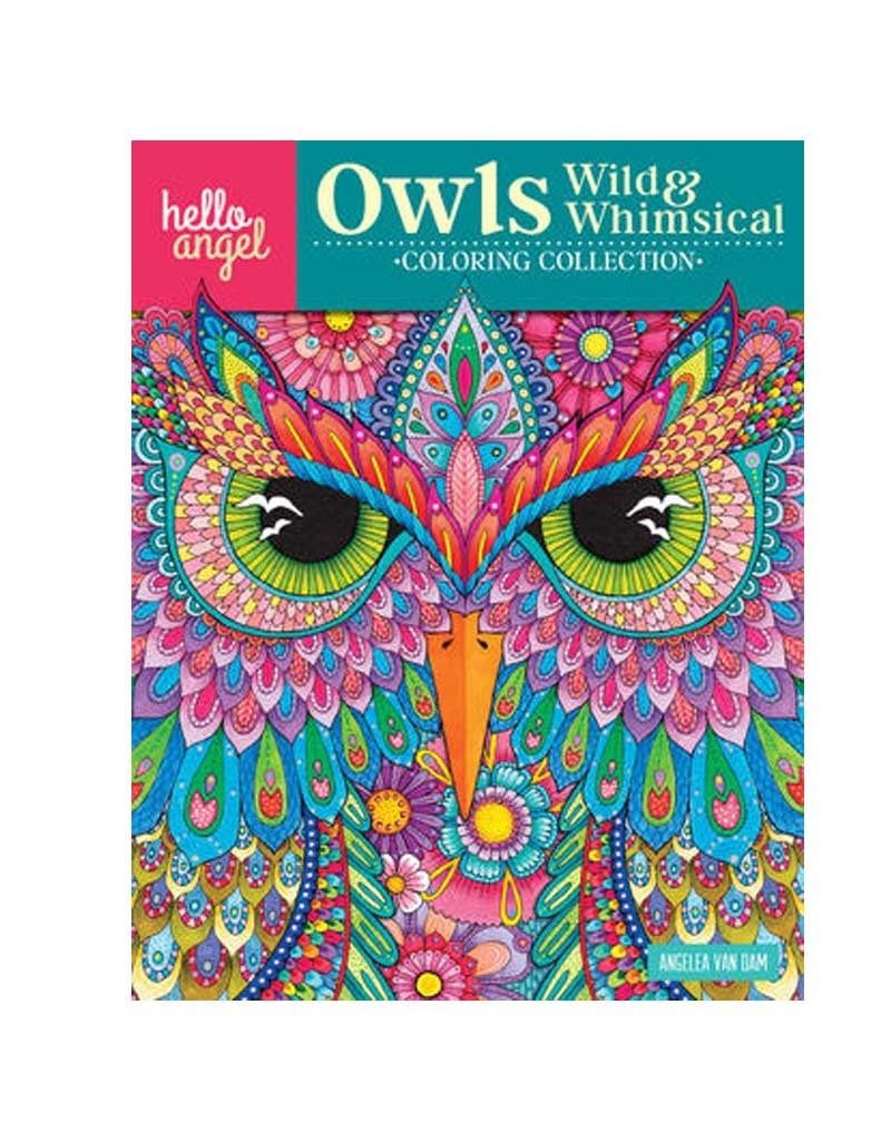 Hello Angel Owls Wild &amp; Whimsical Coloring Book