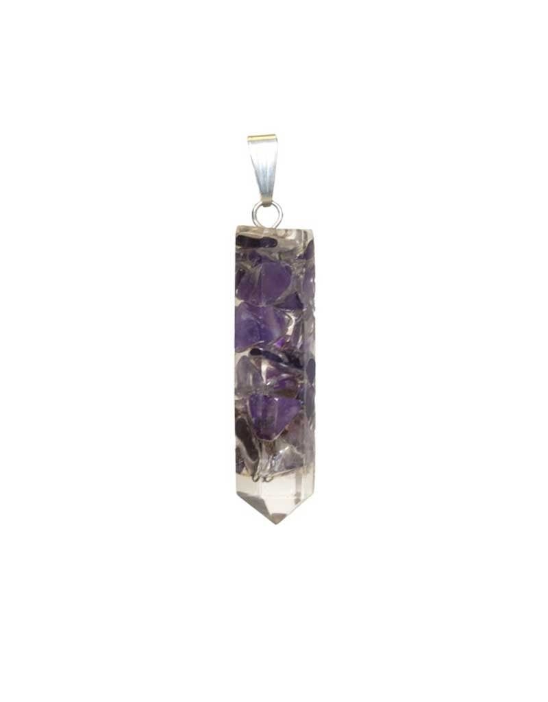 Amethyst Orgonite Point Pendant