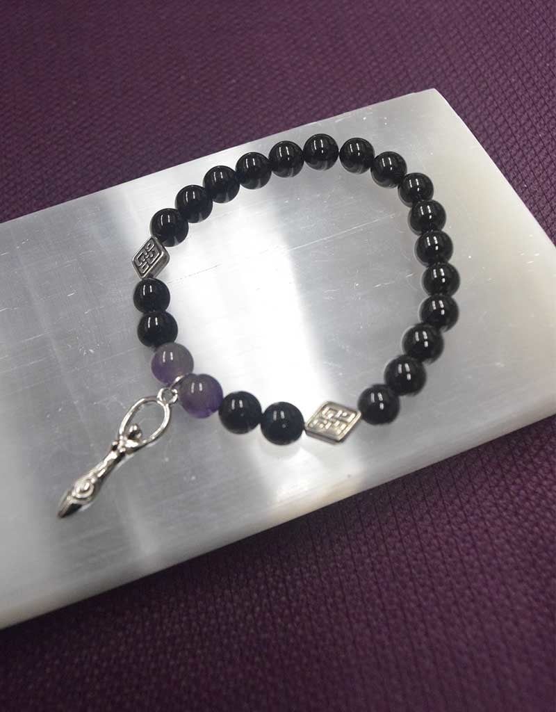 Pagan Goddess Black Obsidian Bracelet