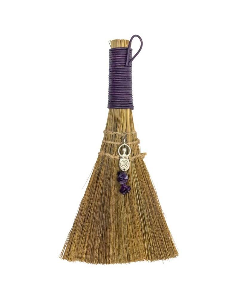Hanging Broom - Goddess w/ Amethyst  - 8.5″L