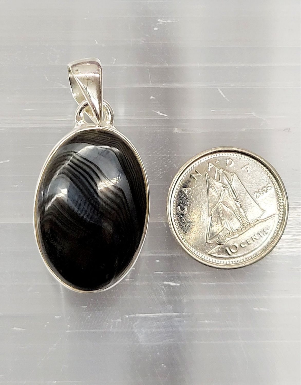 Psilomelane Pendant B Sterling Silver