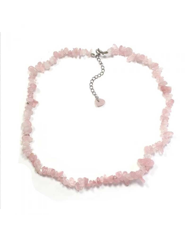 Rose Quartz 18&quot; Chip Necklace