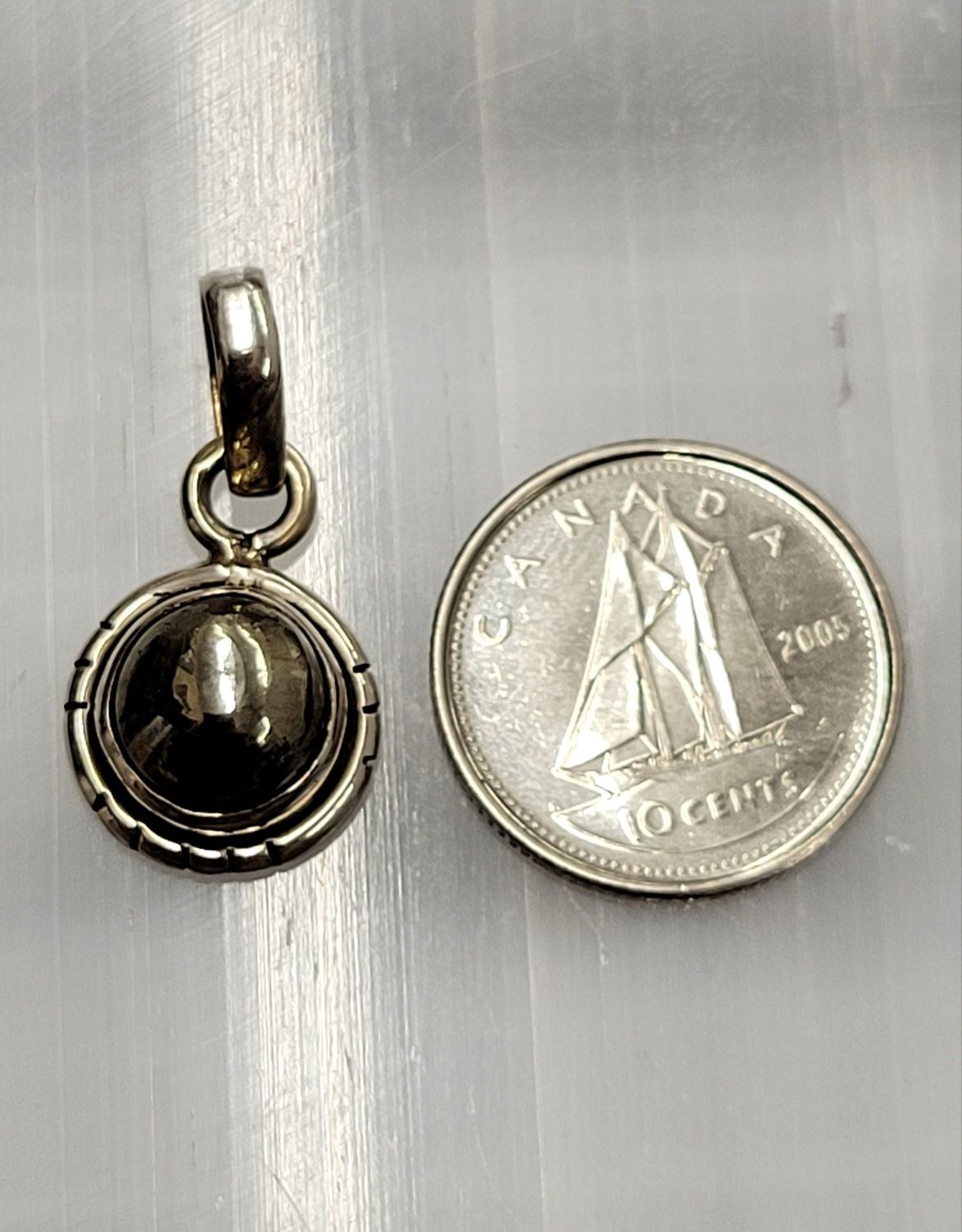 Pyrite C Pendant Sterling Silver