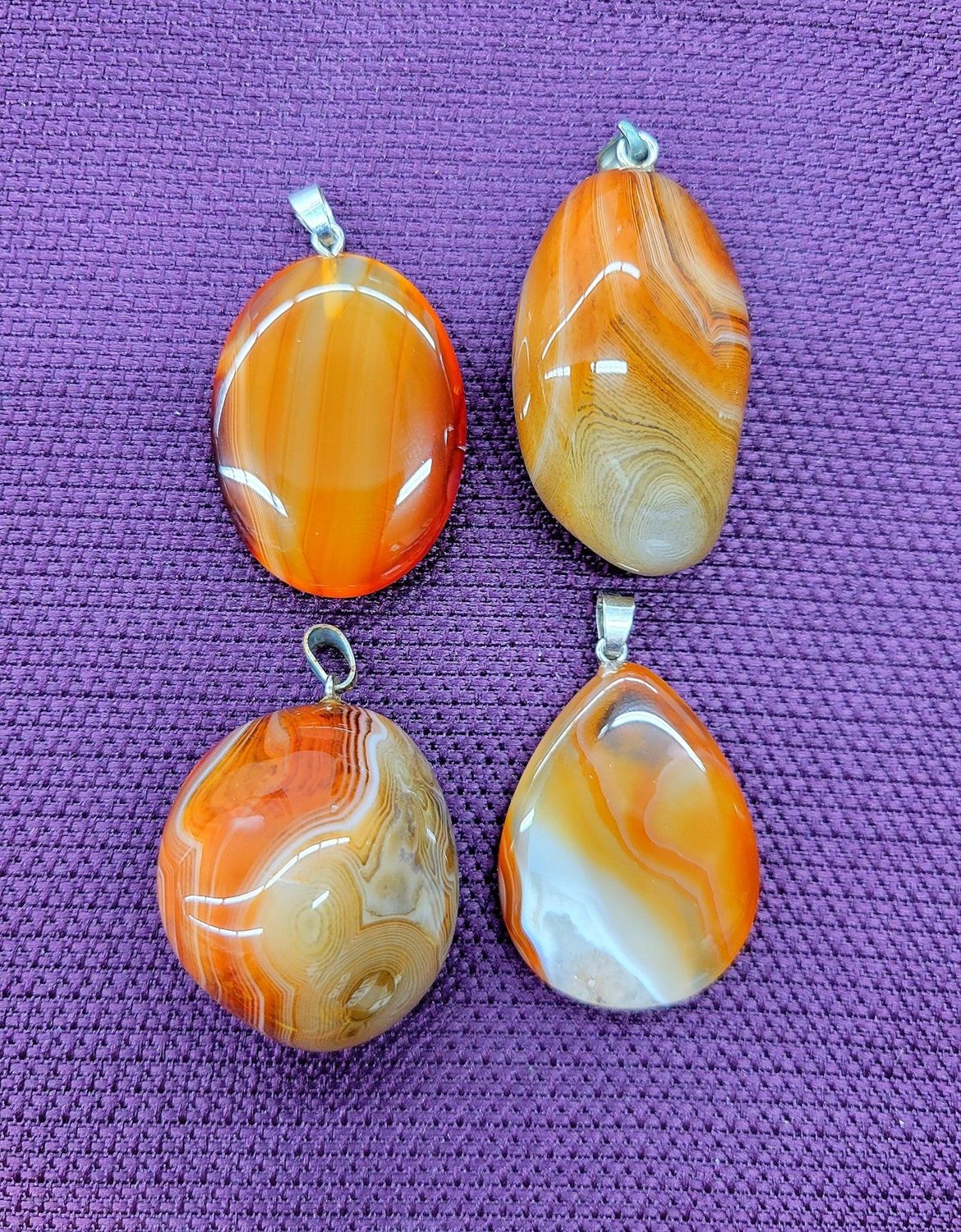 Carnelian Pendants Flat or Tumbled