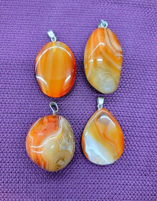 Carnelian Pendants Flat or Tumbled