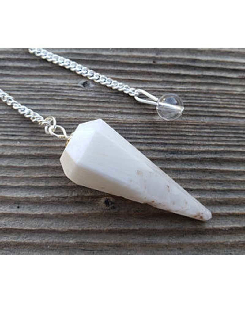 Scolecite Faceted Pendulum