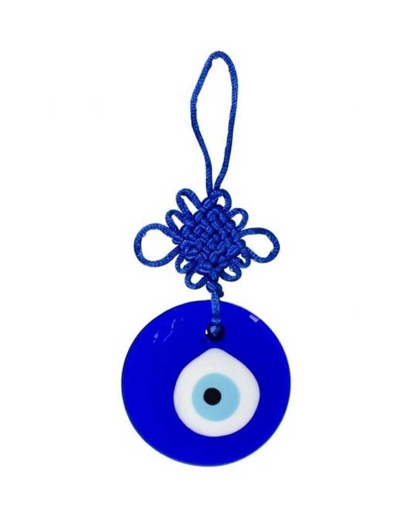 Glass Evil Eye Talisman on Eternity Knot - 2.5&quot; Dia