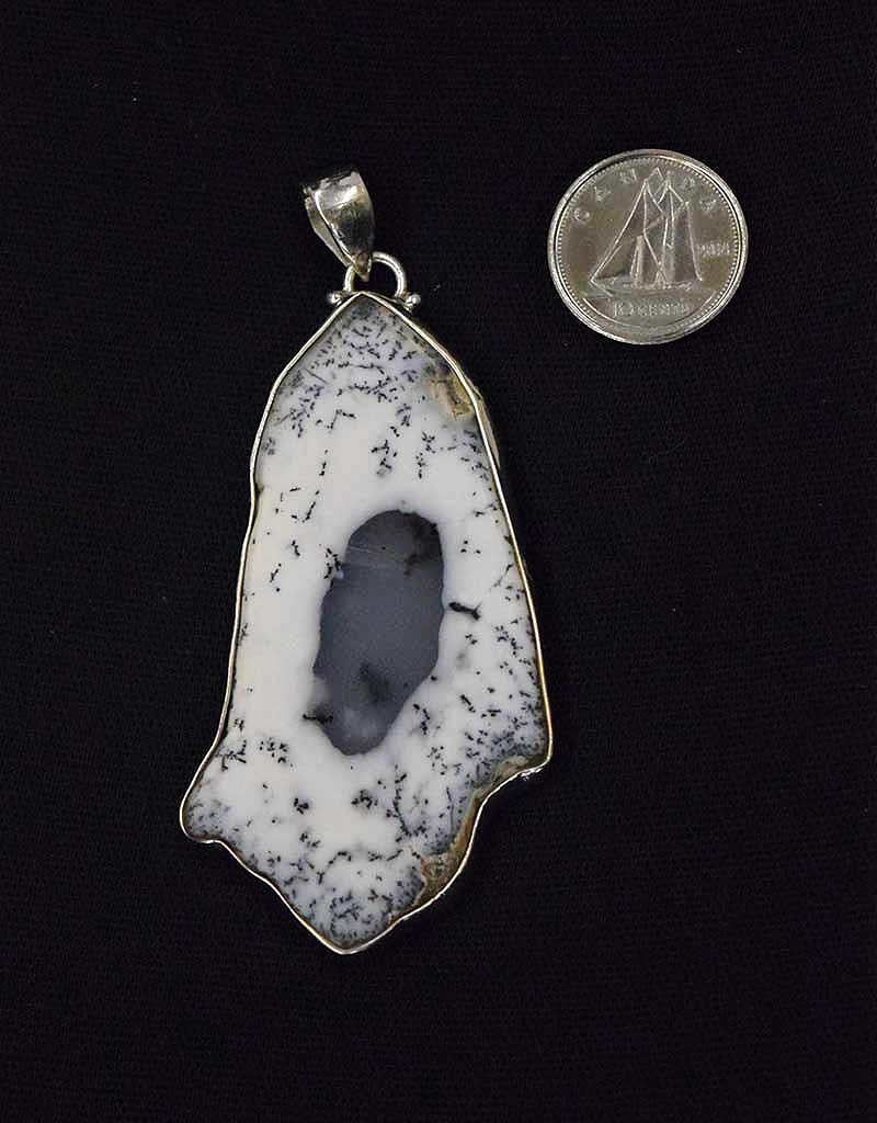 Merlinite (Dendritic Agate) Pendant D Sterling Silver